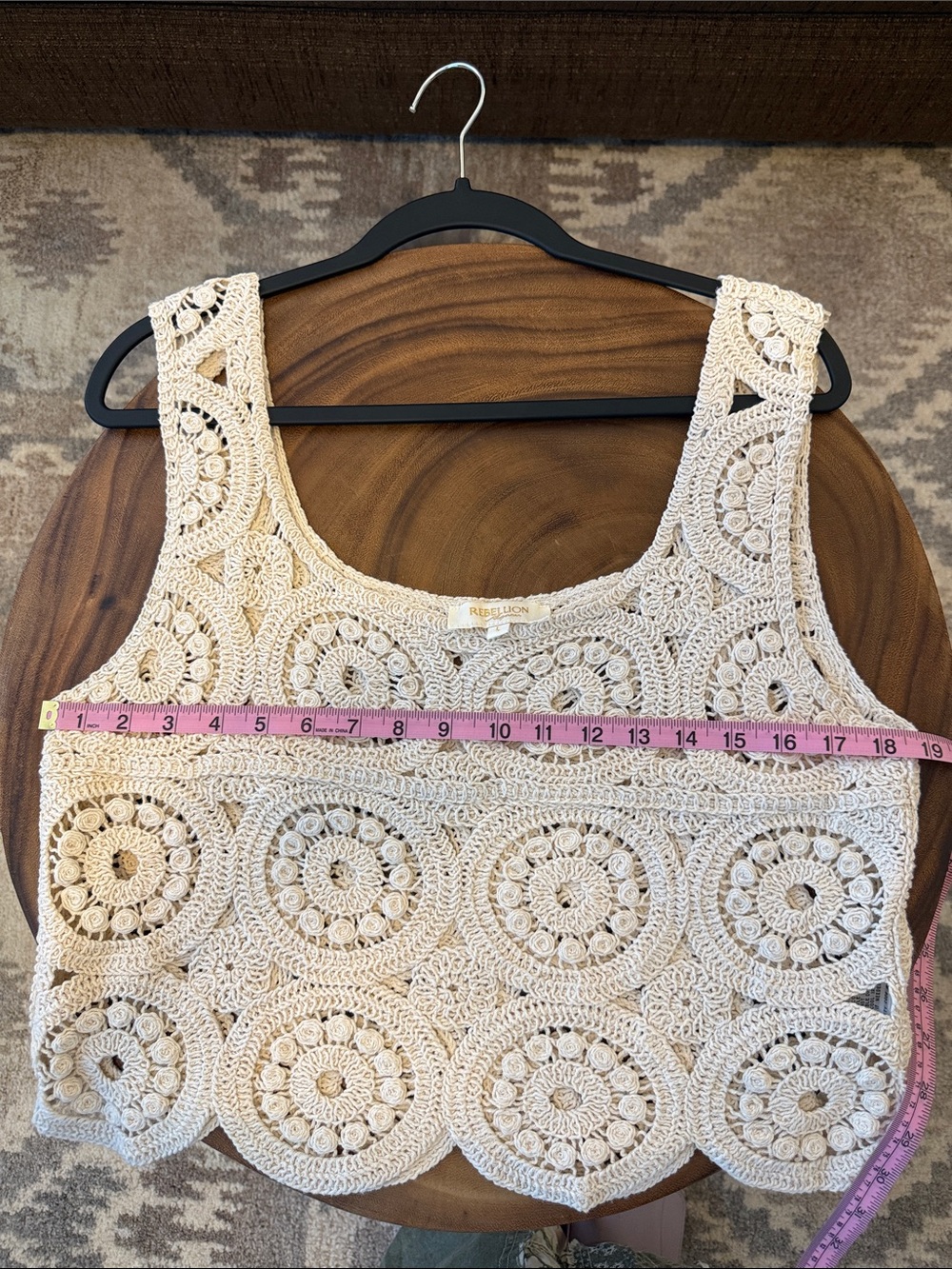 Rebellion Crochet Tank Top — Cream - Picture 2 of 8